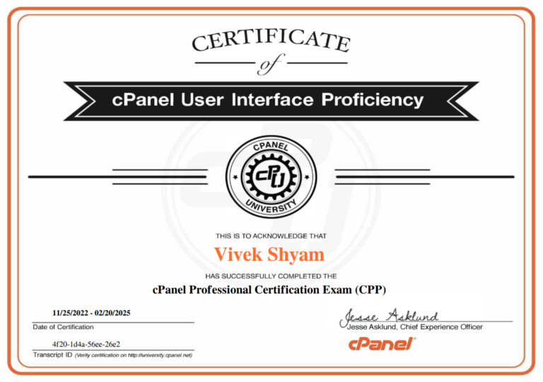 CPanel Professional Certification Exam (CPP)